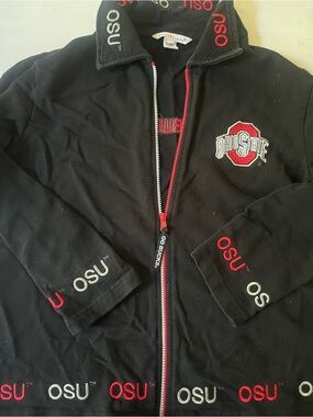 Ohio State Black OSU Zip-Up Jacket with Red Accents